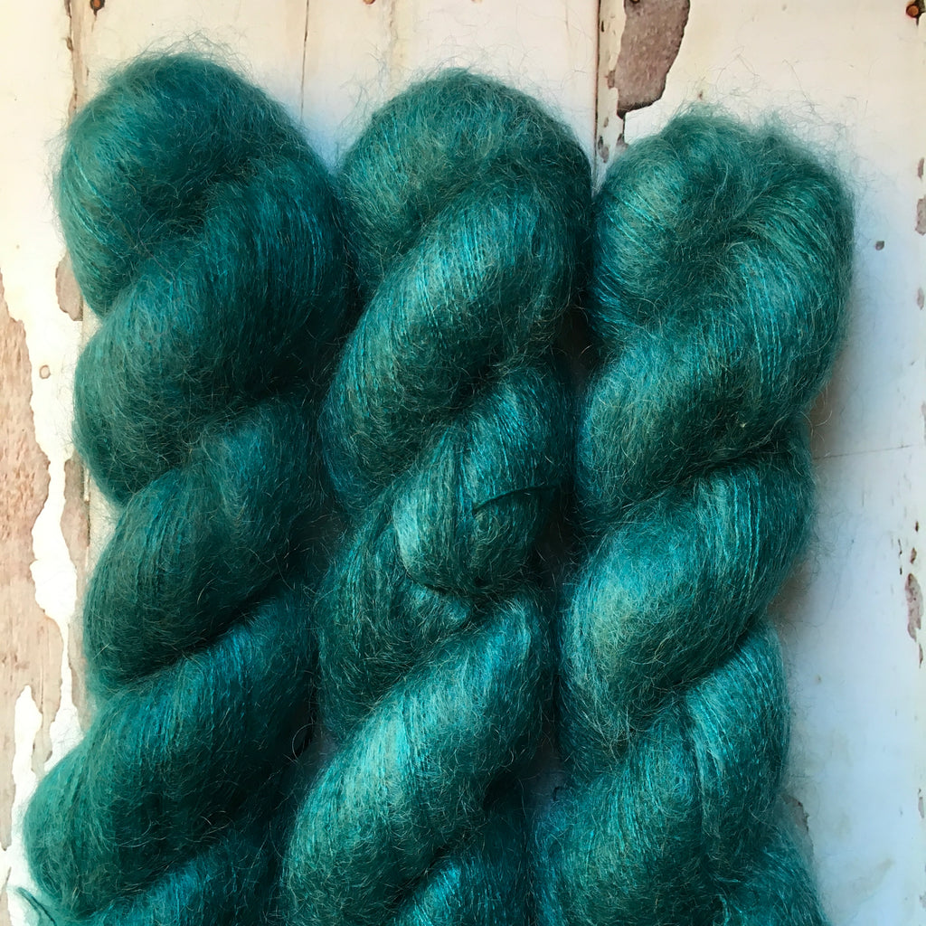 Teal with the Devil--- Montgomery Mohair